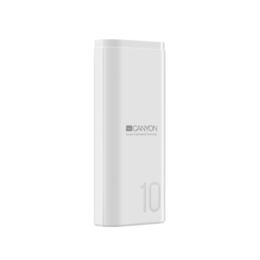 Портативный аккумулятор PB-103 10000mAh, Input 5V/2A, Output 5V/2.1A, White, Canyon, США: цены и характеристики