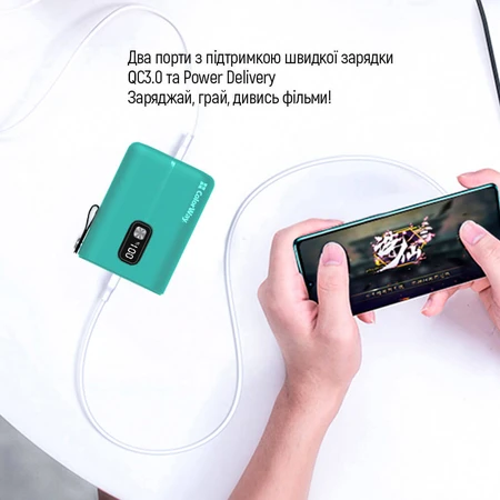 Батарея універсальна 10 000 mAh Full power (USB QC3.0 + USB-C Power Delivery 22.5, ColorWay, Китай: ціни та характеристики