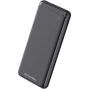 Батарея универсальная 10 000 mAh Slim (USB QC3.0 + USB-C Power Delivery 18W) Black, ColorWay, Китай