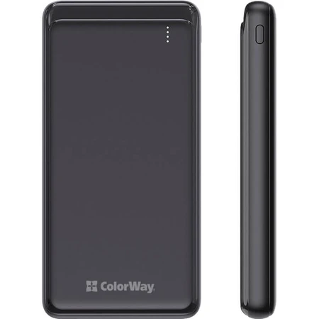 Батарея универсальная 10 000 mAh Slim (USB QC3.0 + USB-C Power Delivery 18W) Black, ColorWay, Китай: цены и характеристики
