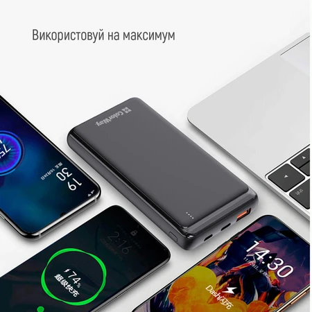 Батарея универсальная 10 000 mAh Slim (USB QC3.0 + USB-C Power Delivery 18W) Black, ColorWay, Китай: цены и характеристики