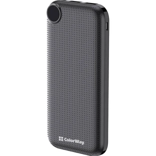 Батарея універсальна 10 000 mAh Slim, LCD, Black, ColorWay, Китай