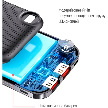 Батарея універсальна 10 000 mAh Slim, LCD, Black, ColorWay, Китай: ціни та характеристики