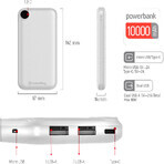 Батарея универсальная 10 000 mAh Slim, LCD, White, ColorWay, Китай: цены и характеристики