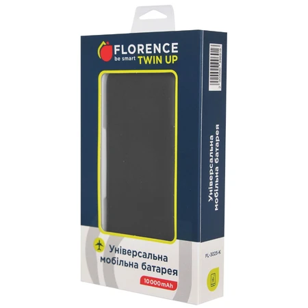 Батарея универсальная TwinUp Li-Pol 10000mAh Black, Florence, Китай: цены и характеристики
