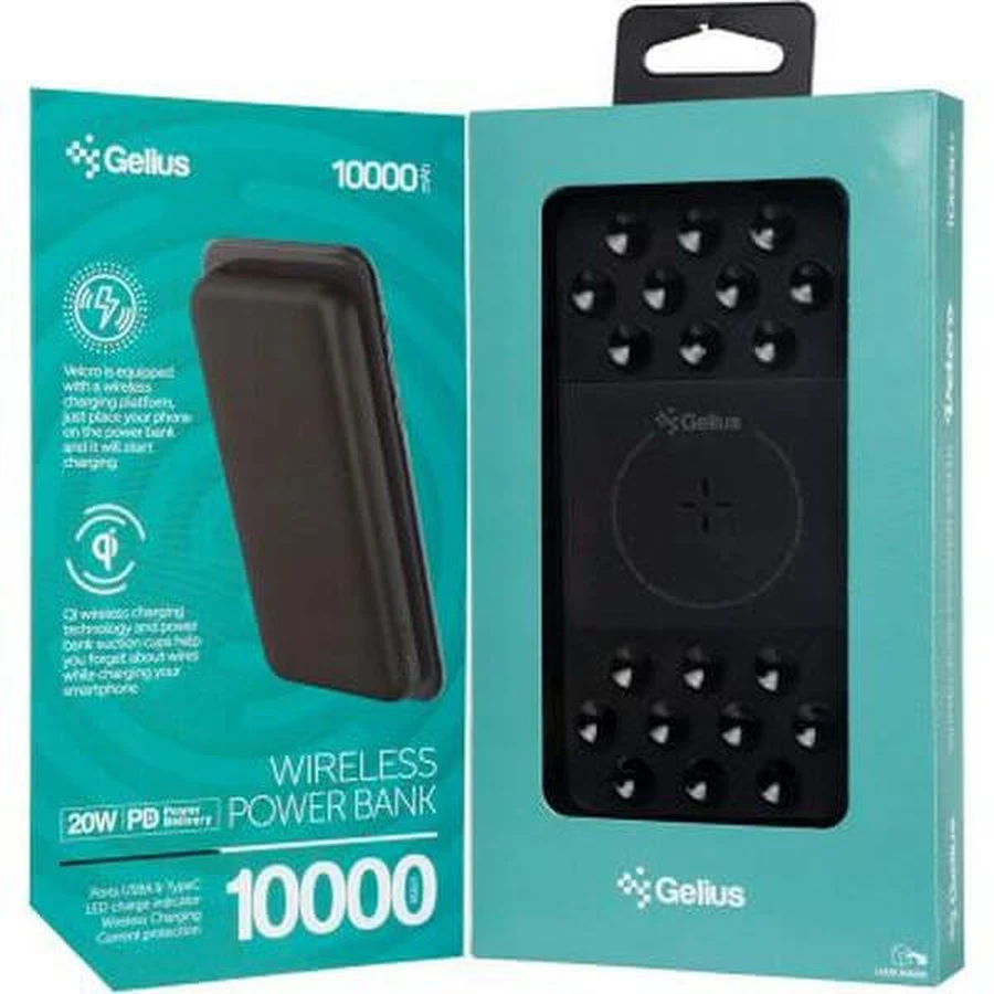 Батарея универсальная Velcro GP-PBW1120 10000mAh Black, Gelius Pro, Україна: цены и характеристики
