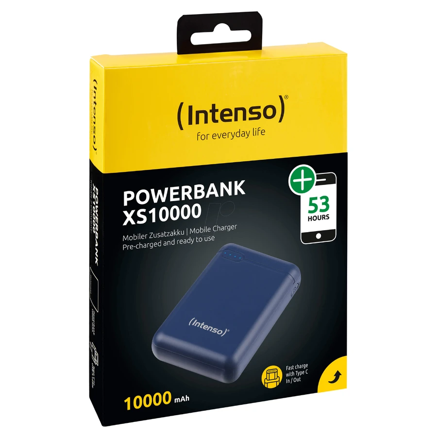 Батарея универсальная XS10000 10000mAh microUSB, USB-A, USB Type-C, Blue, Intenso, Китай: цены и характеристики