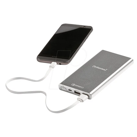 Батарея универсальная Q10000 10000mAh, QC 3.0, USB-A, USB QC, Silver, Intenso, Китай: цены и характеристики