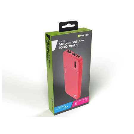 Батарея универсальная 10000 mAh, USB Type-C/Micro USB, 2*USB 5V/2.1A, red, Tracer, Китай: цены и характеристики