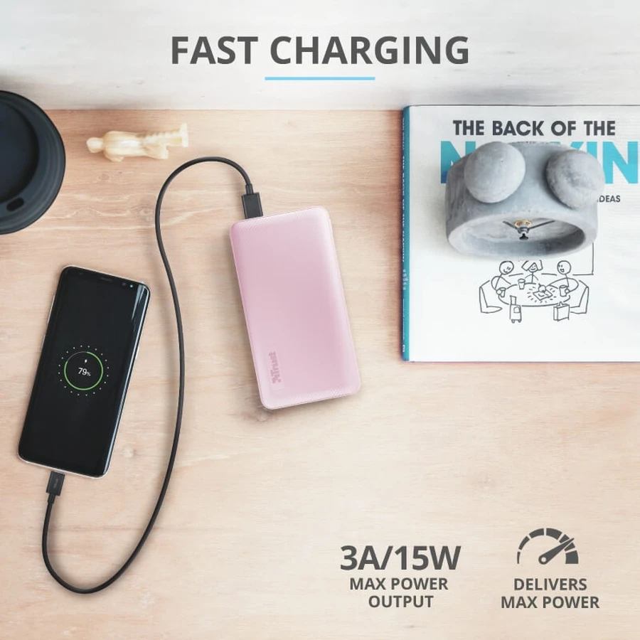 Батарея универсальная Primo 10000 mAh Pink, Trust, Китай: цены и характеристики