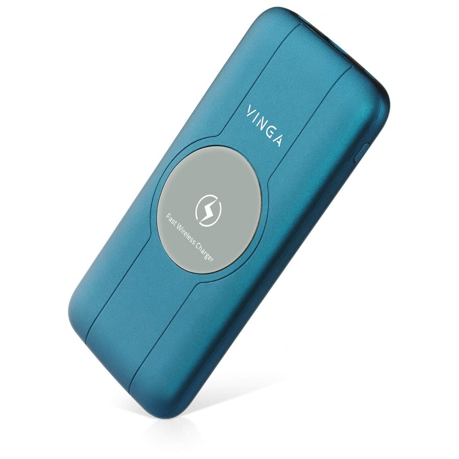 Батарея универсальная 10000 mAh Wireless QC3.0 PD soft touch blue: цены и характеристики