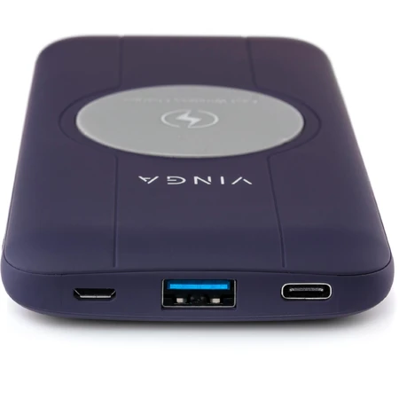 Батарея универсальная 10000 mAh Wireless QC3.0 PD soft touch purple, Vinga: цены и характеристики