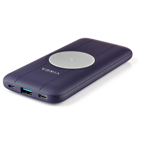 Батарея универсальная 10000 mAh Wireless QC3.0 PD soft touch purple, Vinga: цены и характеристики