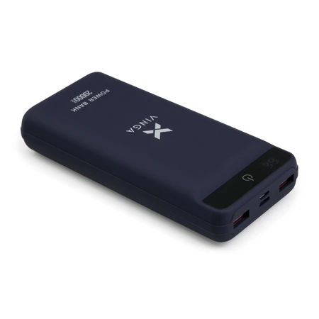 Батарея універсальна 20000 mAh QC3.0 Display soft touch purple, Vinga: ціни та характеристики