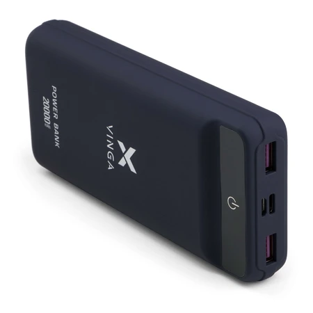 Батарея універсальна 20000 mAh QC3.0 Display soft touch purple, Vinga: ціни та характеристики