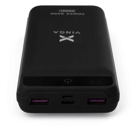 Батарея універсальна 20000 mAh QC3.0 Display soft touch black, Vinga: ціни та характеристики