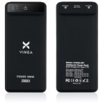 Батарея універсальна 20000 mAh QC3.0 Display soft touch black, Vinga: ціни та характеристики
