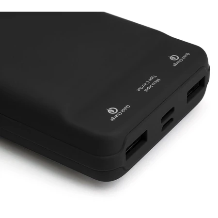 Батарея універсальна 20000 mAh QC3.0 Display soft touch black, Vinga: ціни та характеристики