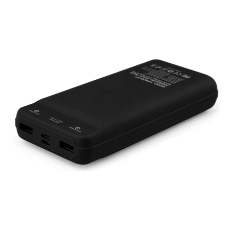 Батарея універсальна 20000 mAh QC3.0 Display soft touch black, Vinga: ціни та характеристики