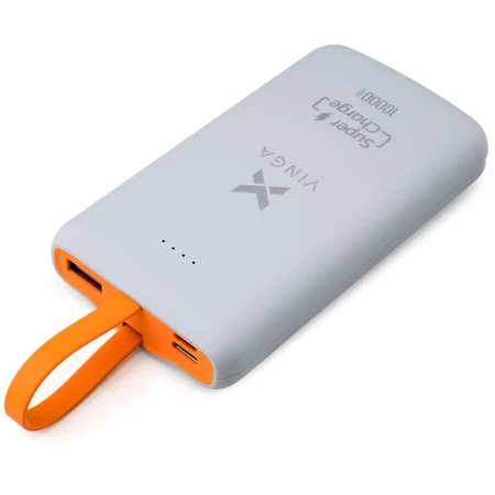 Батарея универсальная 10000 mAh SuperQC soft touch w/cable 22.5W dark grey, Vinga: цены и характеристики