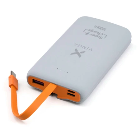 Батарея универсальная 10000 mAh SuperQC soft touch w/cable 22.5W dark grey, Vinga: цены и характеристики