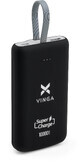 Батарея універсальна 10000 mAh SuperQC soft touch w/cable 22.5W black, Vinga