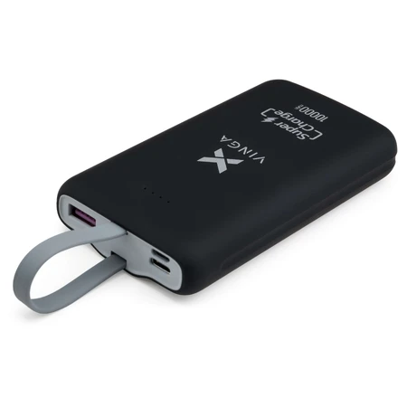 Батарея универсальная 10000 mAh SuperQC soft touch w/cable 22.5W black, Vinga: цены и характеристики