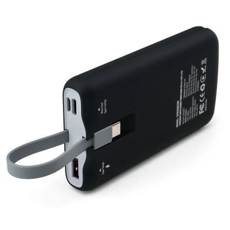 Батарея универсальная 10000 mAh SuperQC soft touch w/cable 22.5W black, Vinga: цены и характеристики