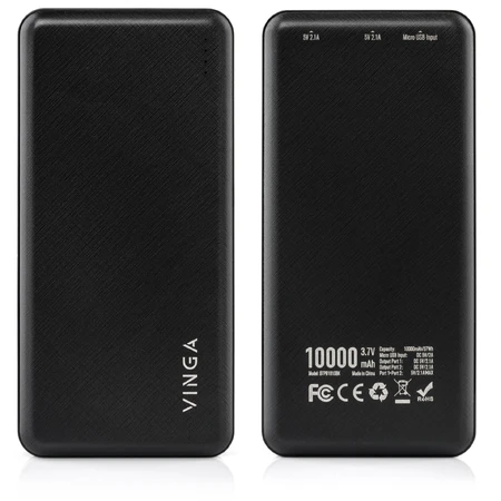 Батарея универсальная 10000 mAh black, Vinga: цены и характеристики