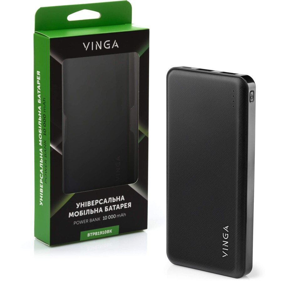 Батарея универсальная 10000 mAh black, Vinga: цены и характеристики