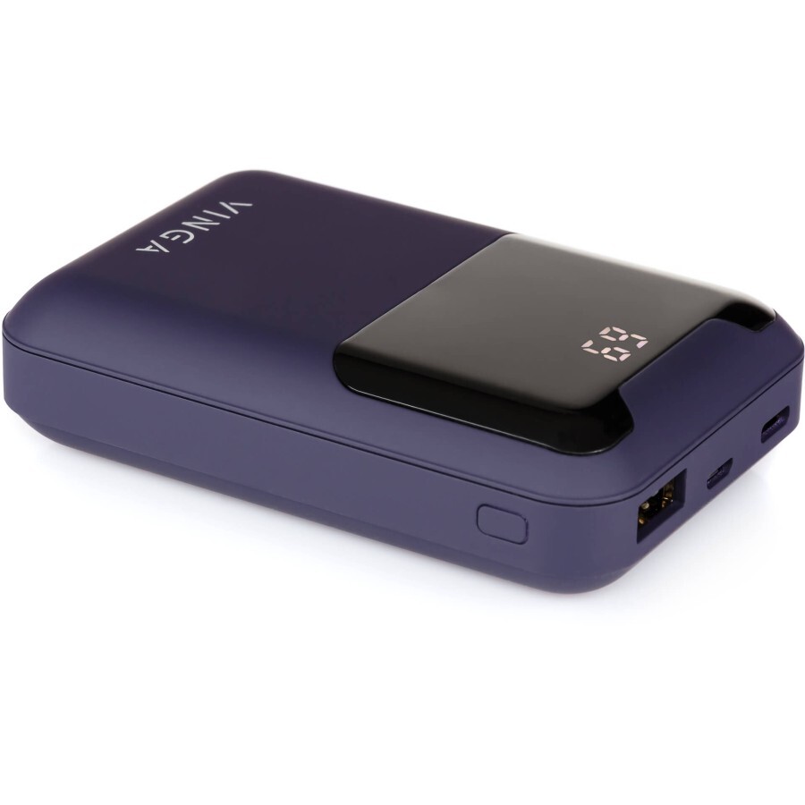 Батарея универсальная 10000 mAh Display soft touch purple, Vinga: цены и характеристики