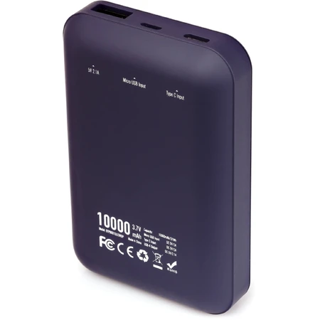 Батарея універсальна 10000 mAh Display soft touch purple, Vinga: ціни та характеристики