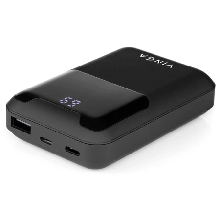 Батарея універсальна 10000 mAh Display soft touch black, Vinga: ціни та характеристики