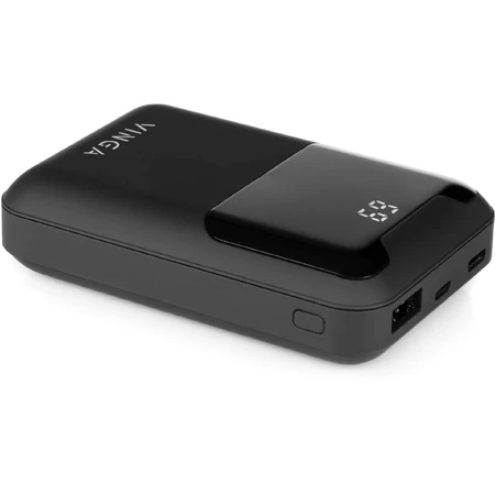 Батарея універсальна 10000 mAh Display soft touch black, Vinga: ціни та характеристики