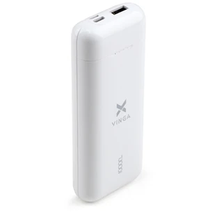 Батарея універсальна 10000 mAh glossy white, Vinga
