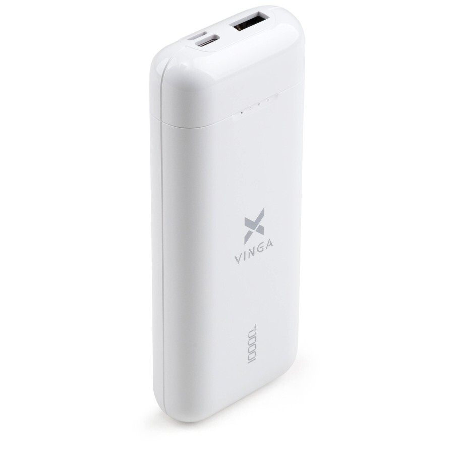 Батарея универсальная 10000 mAh glossy white, Vinga: цены и характеристики