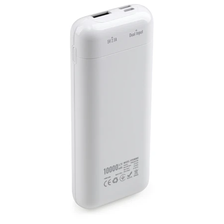 Батарея універсальна 10000 mAh glossy white, Vinga: ціни та характеристики