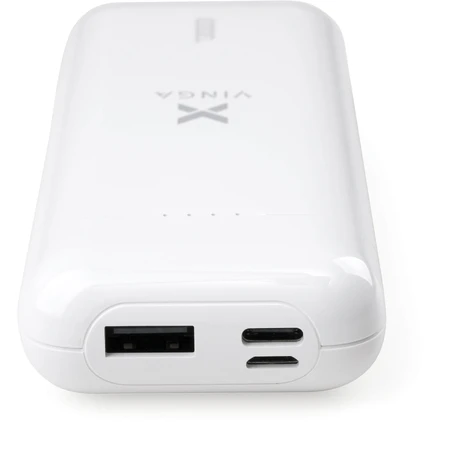 Батарея універсальна 10000 mAh glossy white, Vinga: ціни та характеристики