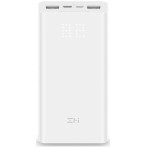 Батарея універсальна Aura 20000mAh Type-C 2*USB QC2.0/3.0 White, ZMI, Китай: ціни та характеристики