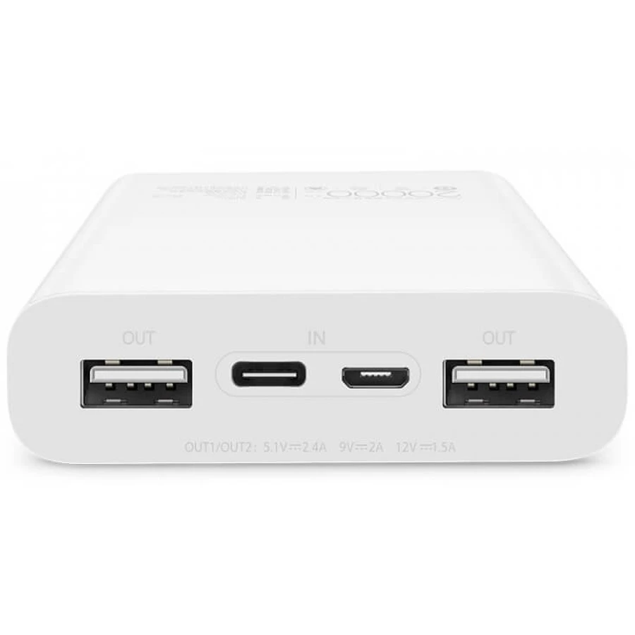 Батарея універсальна Aura 20000mAh Type-C 2*USB QC2.0/3.0 White, ZMI, Китай: ціни та характеристики