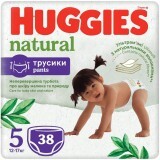 Підгузки-трусики Huggies Natural, розмір 5, 12-17 кг, 38 шт.