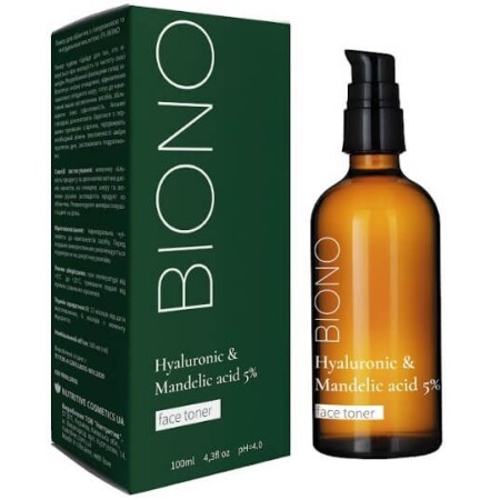 Тонер для обличчя з гіалуроновою та мигдальною кислотою 5% Biono Hyaluronic & Mandelic Acid