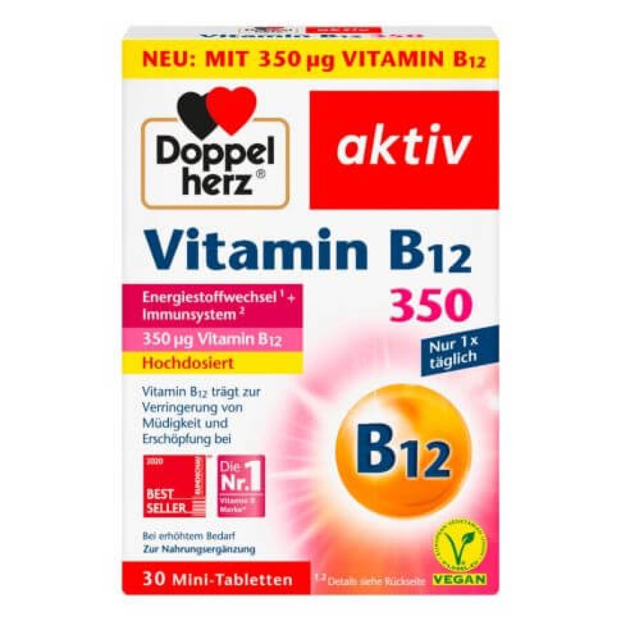Вітамін B12 350 мкг DoppelHerz таблетки, №30: ціни та характеристики