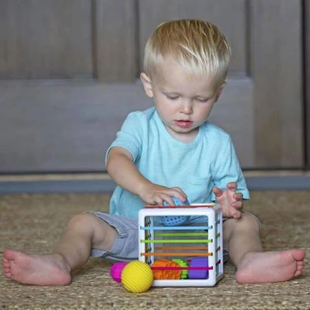 Розвиваюча іграшка Fat Brain Toys Куб-сортер зі стінками-шнурочками InnyBin: ціни та характеристики