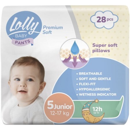 Подгузники-трусики Lolly Premium Soft Junior 5 (12-17 кг) 28 шт