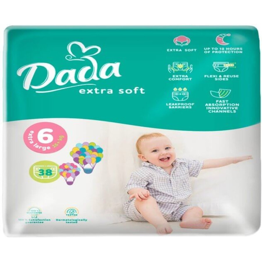 Підгузки Dada Extra Soft 6 (16+ кг) 38 шт: ціни та характеристики