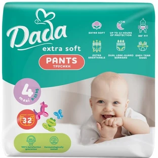 Подгузники-трусики Dada Extra Soft 4 Maxi (9-15 кг) 32 шт