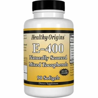Витамин Е, Смесь Токоферолов, Vitamin E 400 МЕ, Healthy Origins, 90 капсул