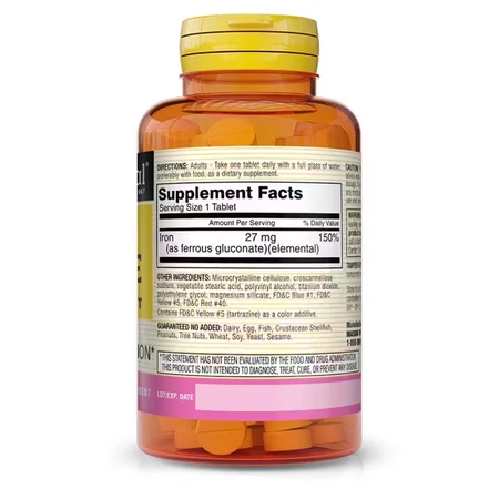 Глюконат железа, 240 мг, Ferrous Gluconate, Mason Natural, 100 таблеток: цены и характеристики