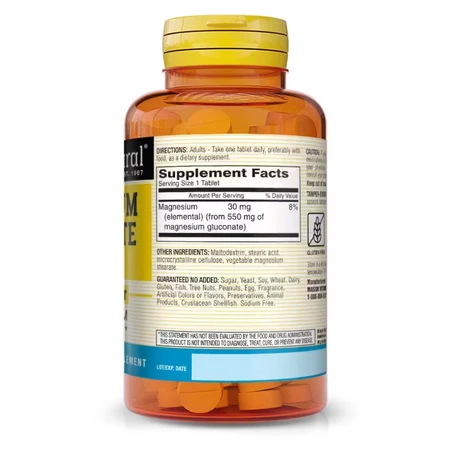 Глюконат магнію 550 мг, Magnesium Gluconate, Mason Natural, 100 таблеток: ціни та характеристики